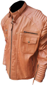 Classyak Men's Fashion Stylish Real Leather Biker Jacket